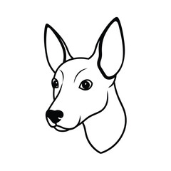 Black silhouette of a mexican hairless dog head high resolution vector graphic for banners and advertisements