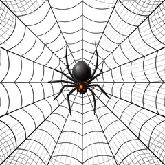 Obraz premium spider on web isolated on white background 