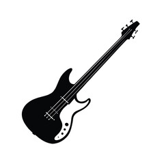 Obraz premium Distressed vintage style bass guitar silhouette a retro music design element