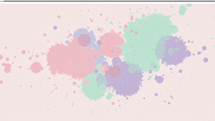 Pastel Watercolor Splatter Background Soft Pink, Green, Purple Ink Blots
