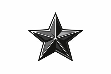 Obraz premium Monochrome Graphic of a Five Pointed Black Star grayscale