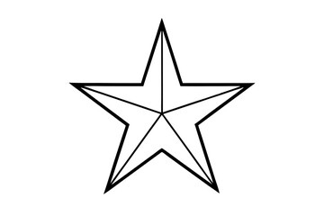 Obraz premium Monochrome Line Art Perfectly Symmetrical Five Pointed Star