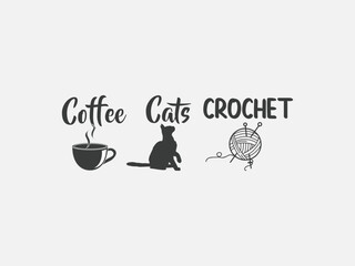 Coffee cats crochet t shirt perfect gift for cozy yarn and cat lovers
