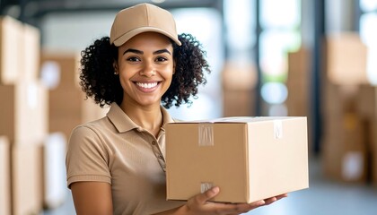 Woman holding cardboard box (1)