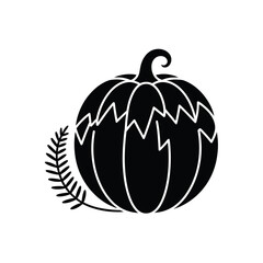 Pumpkin design for Halloween or fallthemed projects. Ideal for invitations, posters, cards, and seasonal decorations with a minimalist touch.