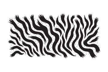 Obraz premium Zebra Fur Pattern Black and White Abstract Animal Skin Vector Background