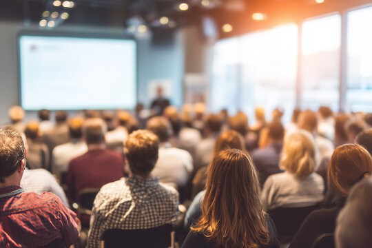 Audience at business conference during presentation