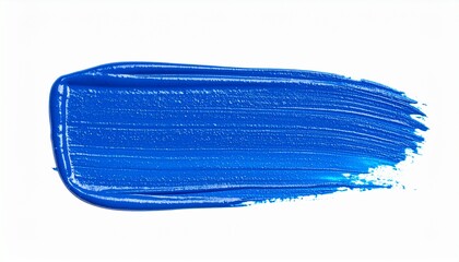 Fototapeta premium Blue paint stroke isolated on white background