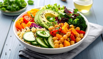 Colorful healthy vegetarian bowl