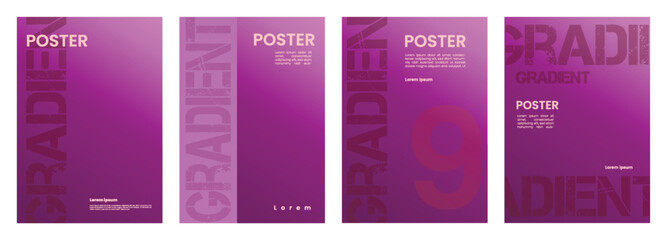 Dark orchid gradient template for poster, flyer and cover design