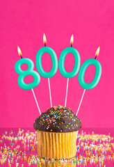 Candle number 8000 - Number of followers or likes