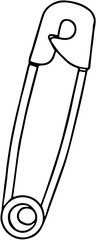 silhouette of a safety pin for shirt and pants buttons and other needs