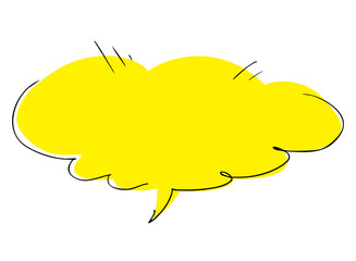 シンプルな手書きの吹き出し イラスト素材 黄色