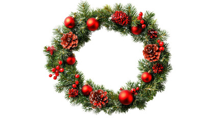 christmas wreath on white background