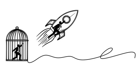 Chasing Freedom Beyond Bars, A symbolic escape from restriction toward the cosmos