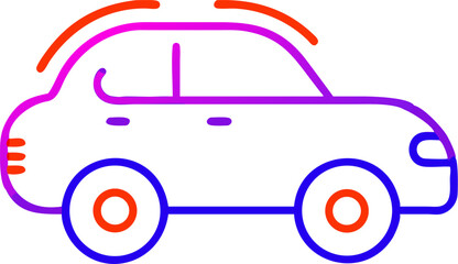 Red Orange Purple Blue Toy Car Simple Flat Graphic