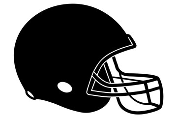 Naklejka premium Solid Black Silhouette American Football Helmet vector