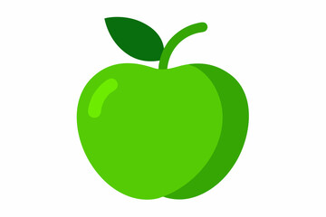 Vibrant Green Apple Graphic Icon Simple Illustration