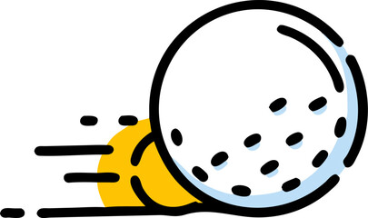 White Golf Ball Rolling Yellow Ground Motion Graphic