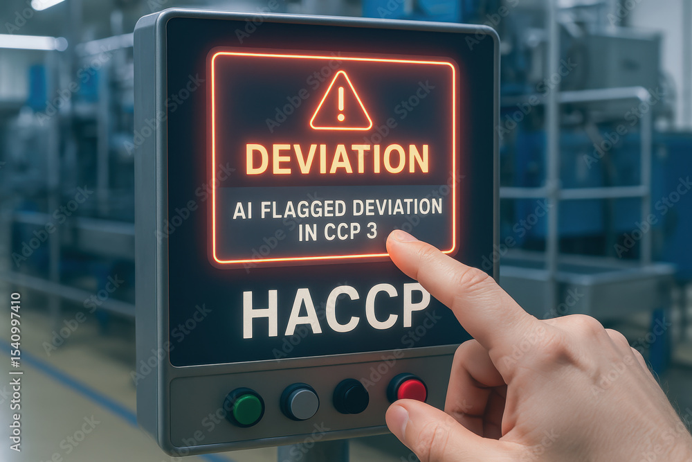 Poster haccp hazard analysis critical control point system detects deviation in food safety process ensurin