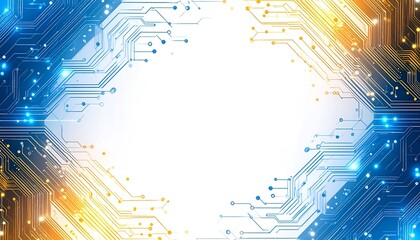 サイバー回路の光パターン背景（デジタルテクノ）