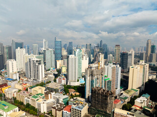 Makati City: High Rise Buildings. Skyline in Metro Manila, Philippines.