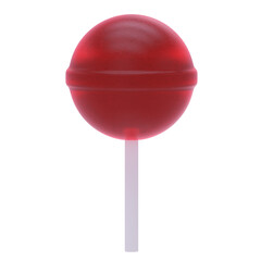 Lollipop 3d render icon in cartoon plastic style minimal isolated on transparent white background	