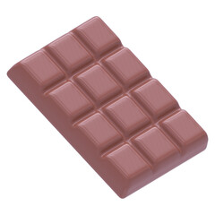Chocolate 3d render icon in cartoon plastic style minimal isolated on transparent white background	