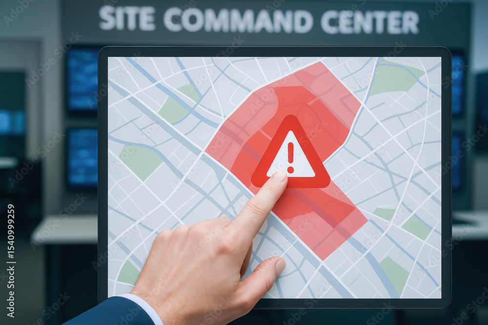 Poster ai in civil engineering construction is used to monitor site safety with real time alerts on digital