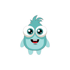 Cute monster character. Cartoon creature illustration. Friendly alien mascot. Vector fantasy graphic.