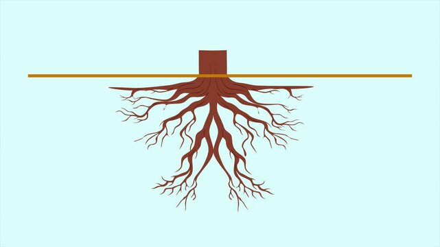 Tree Roots concept. Full length animation illustration. High quality&nbsp;4k&nbsp;footage