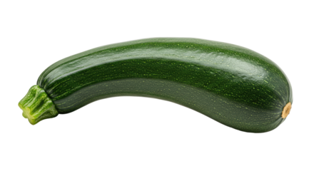 Fresh dark green zucchini with textured skin and a ribbed stem end