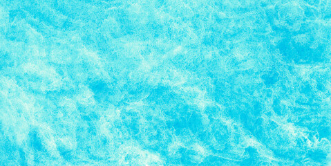 Concrete rough grainy wall banner. Watercolor deep sky, turquoise, azure light pale blue teal mint hand drawn surface. Copy space. Liquid, fluid, dusty, jade, pastel, shade, grunge, dirty background. 