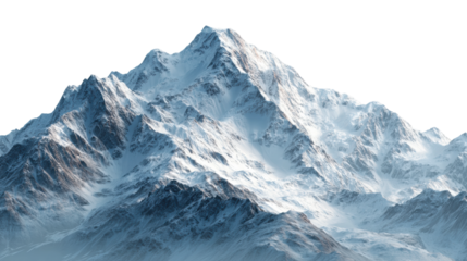 Mighty mountain summit snow-capped peaks nature landscape winter wonderland aerial majestic beauty cut out png