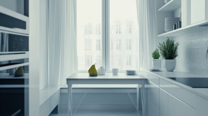 Fototapeta premium Modern, bright kitchen interior