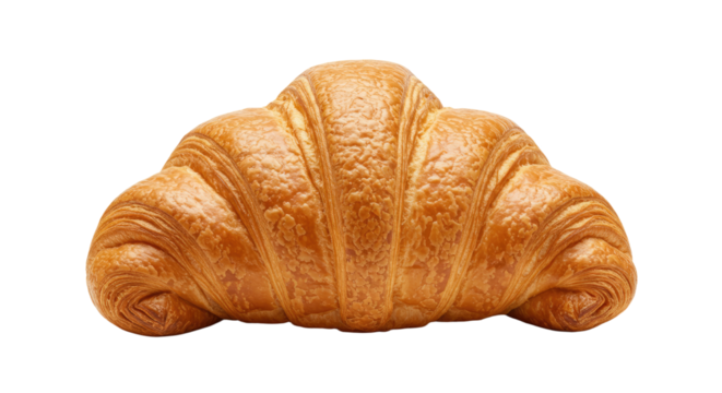 Golden Brown Croissant with Flaky Layers and Buttery Texture Detail