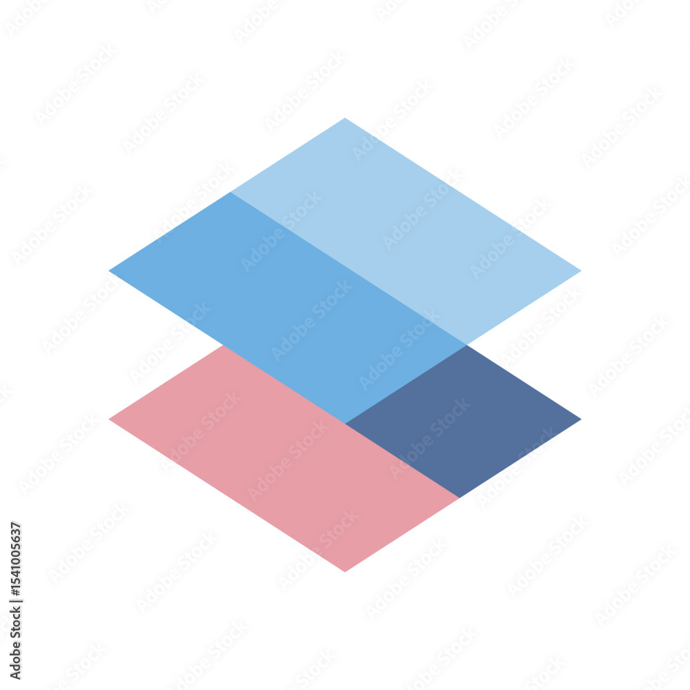 Fototapete the image shows an abstract logo design of an initial letter s in geometric stack style in multi col