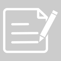 Fototapeta premium Document icon with pencil, indicating editable or form file.