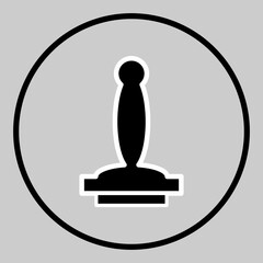 Fototapeta premium Dark icon of round stamp used for certification and office work.