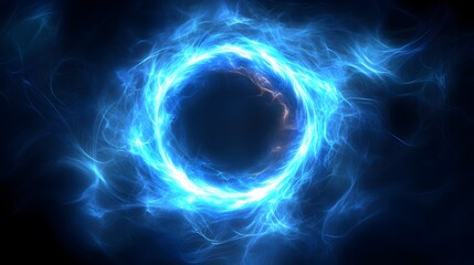 Abstract ring of luminous blue energy.