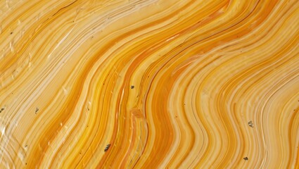 Abstract Swirling Yellow and Orange Texture Fluid Acrylic Painting