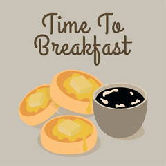 Muffins and coffee meal. Vector