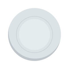 Empty round ceramic plate. Vector