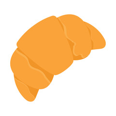 Golden croissant pastry. Vector