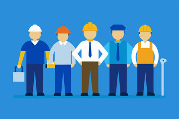 Diverse Team of Skilled Construction Workers Architects, Engineers, and Builders