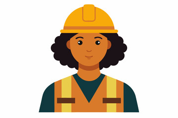 Portrait of a Confident Female Construction Worker Hard Hat, Safety Vest, and Dedication
