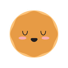 Pancake with cute face. Vector