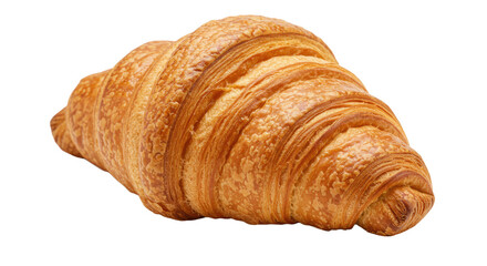 Golden Flaky Croissant with Detailed Layers and Crispy Texture Freshly Baked