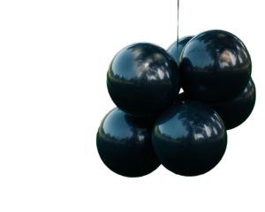 Black Friday Sale Balloons Banner Vector - Discount Promo Ad Design with Festive Balloons on Transparent Background for Social Media & Web Banners