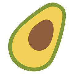 Avocado cut with seed. Vector